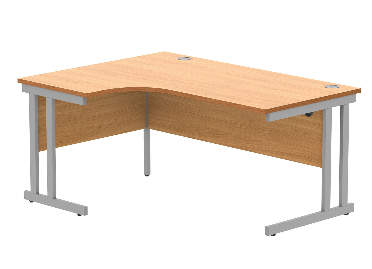 Radial Desk - Double Upright Cantilever Leg - Left Hand