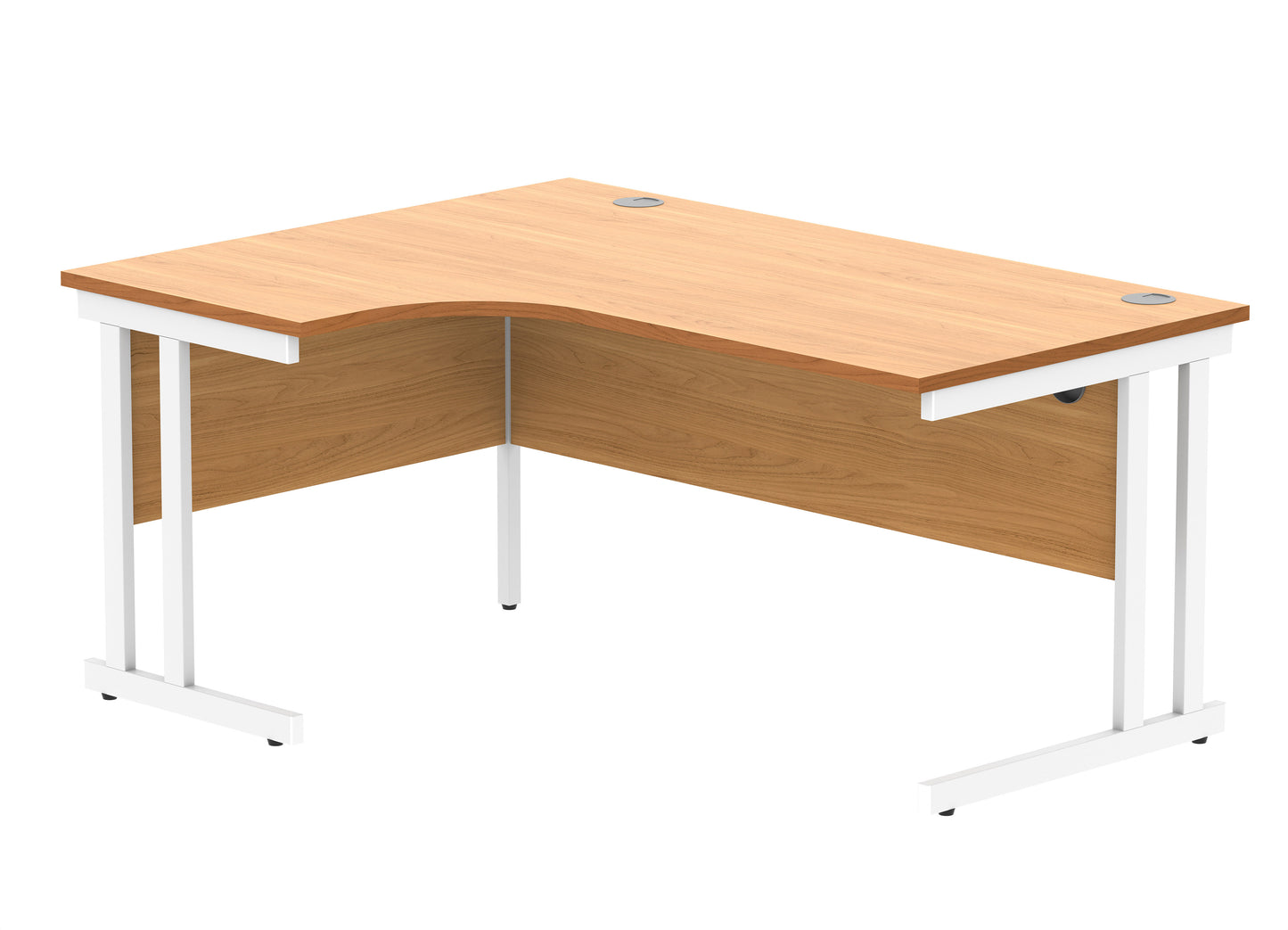 Radial Desk - Double Upright Cantilever Leg - Left Hand