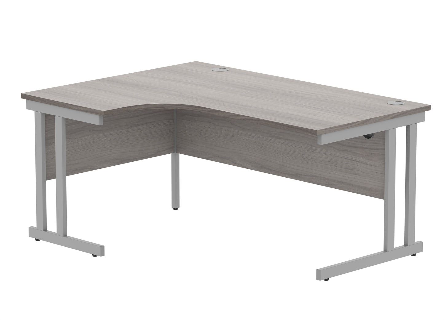 Radial Desk - Double Upright Cantilever Leg - Left Hand
