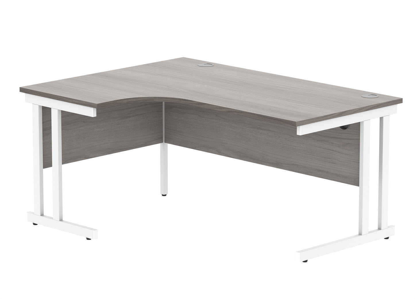 Radial Desk - Double Upright Cantilever Leg - Left Hand