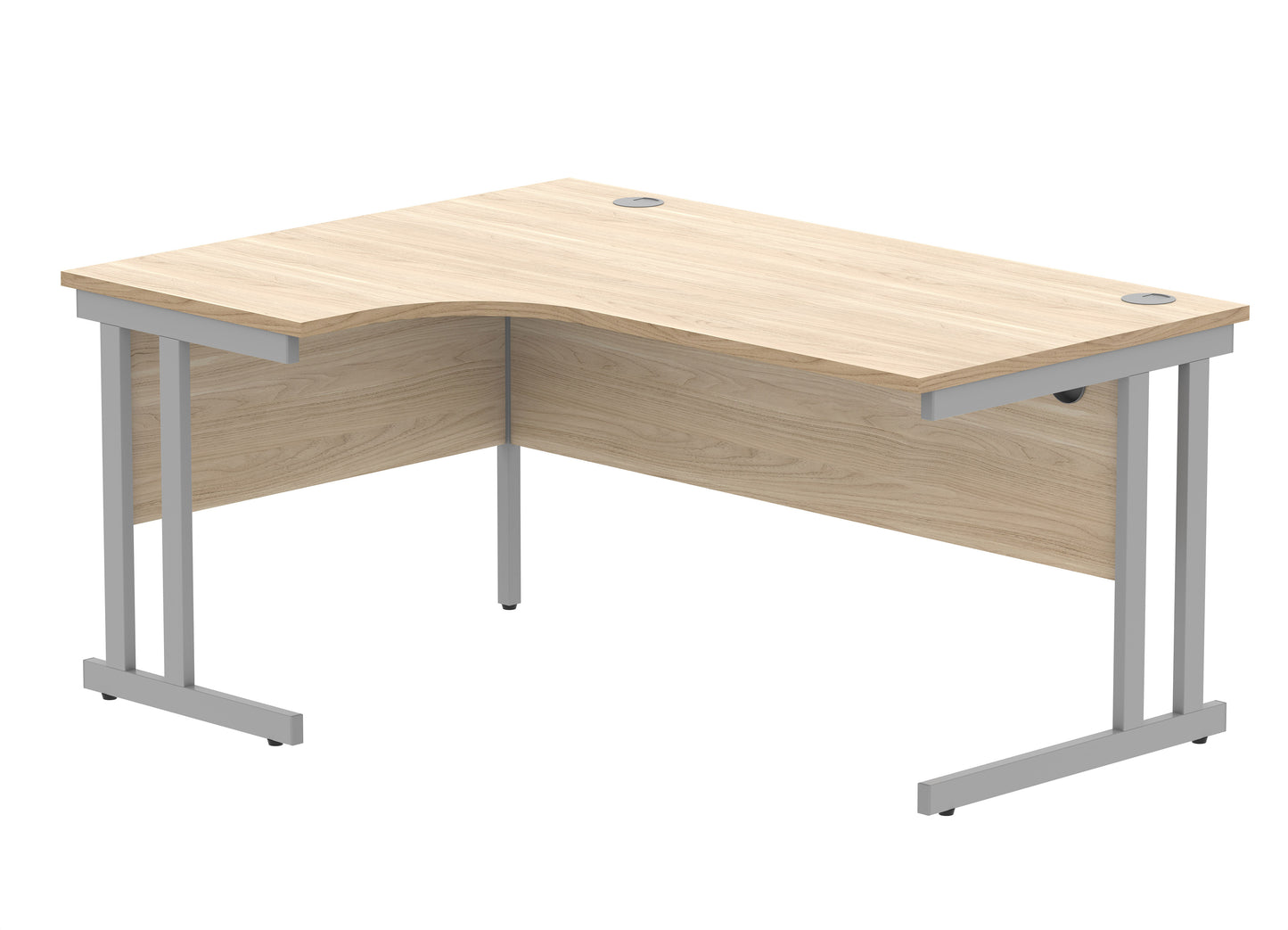 Radial Desk - Double Upright Cantilever Leg - Left Hand
