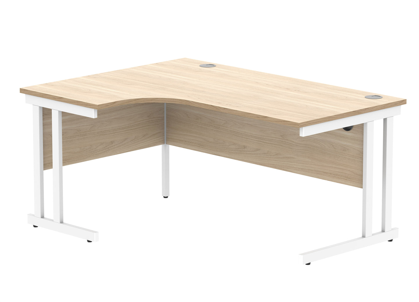 Radial Desk - Double Upright Cantilever Leg - Left Hand