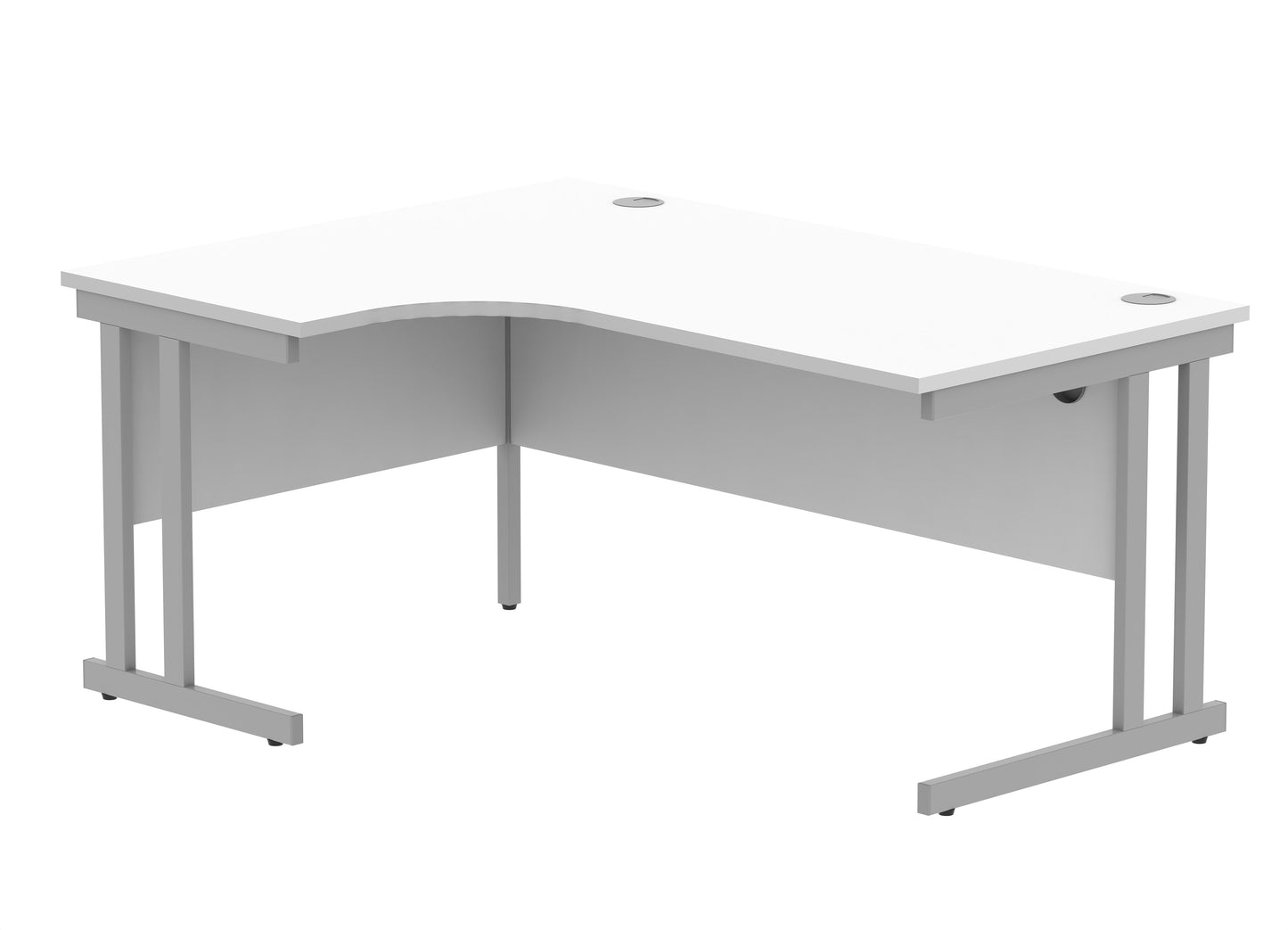 Radial Desk - Double Upright Cantilever Leg - Left Hand