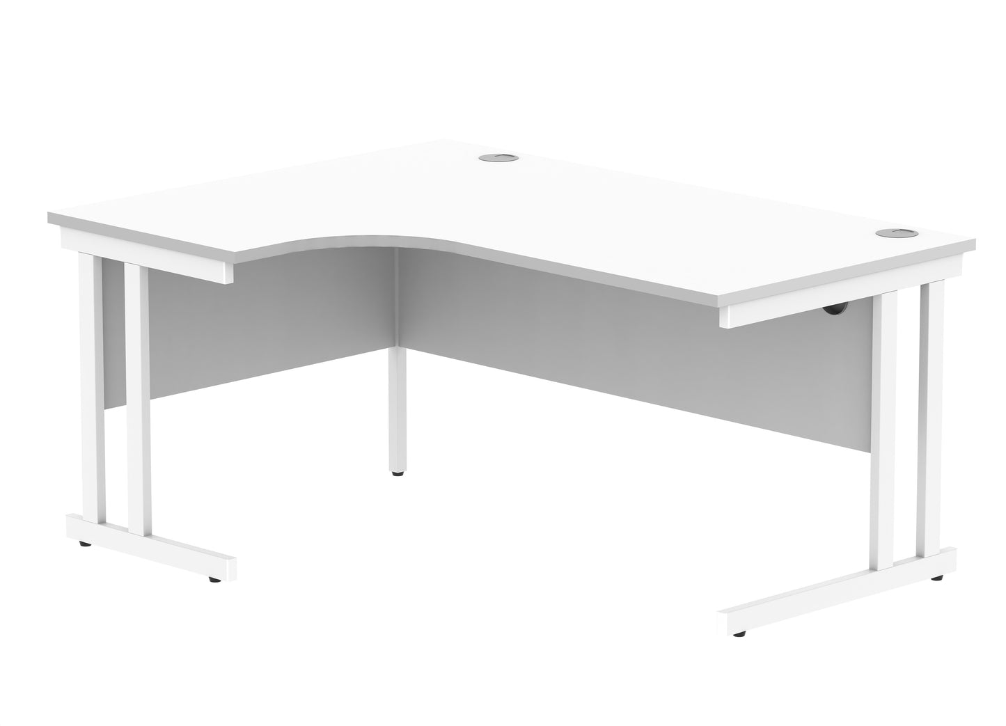 Radial Desk - Double Upright Cantilever Leg - Left Hand