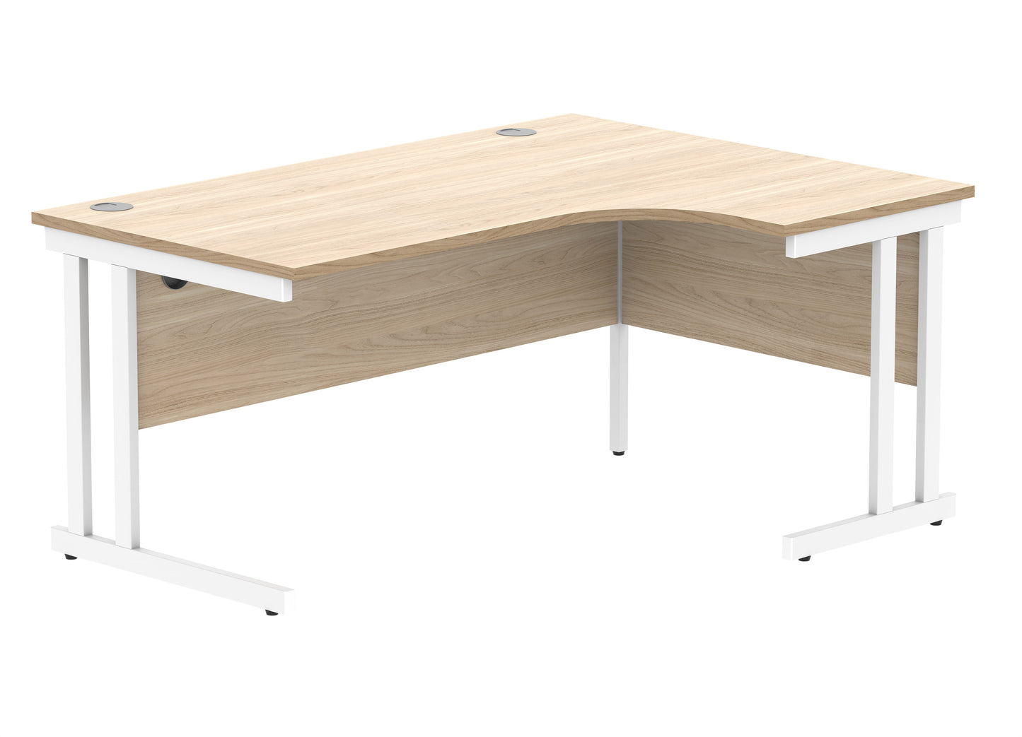 Radial Desk - Double Upright Cantilever Leg - Right Hand