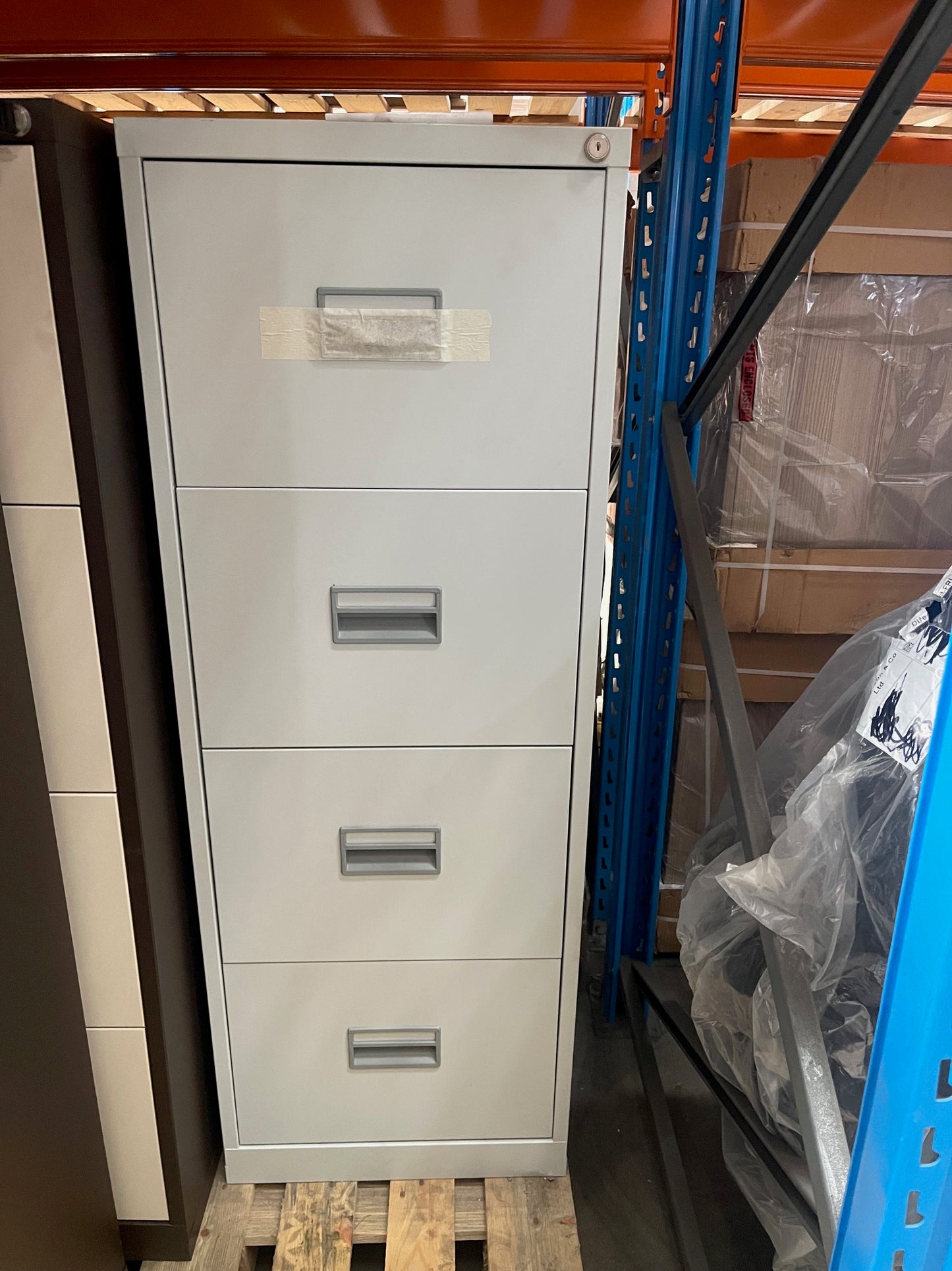 Grey 4 Drawer Filing Cabinet