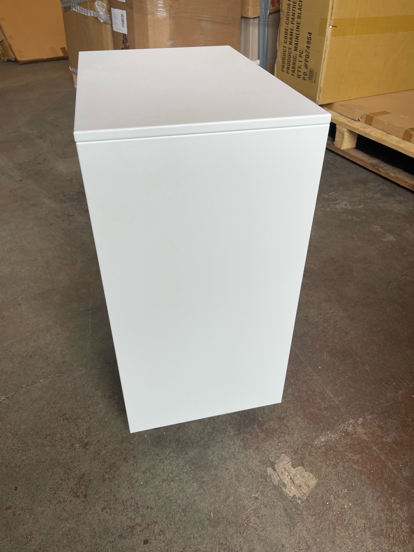 White Steel Slimline Pedestal