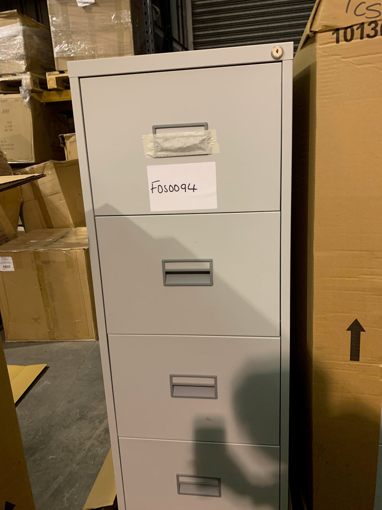 Grey 4 Drawer Filing Cabinet