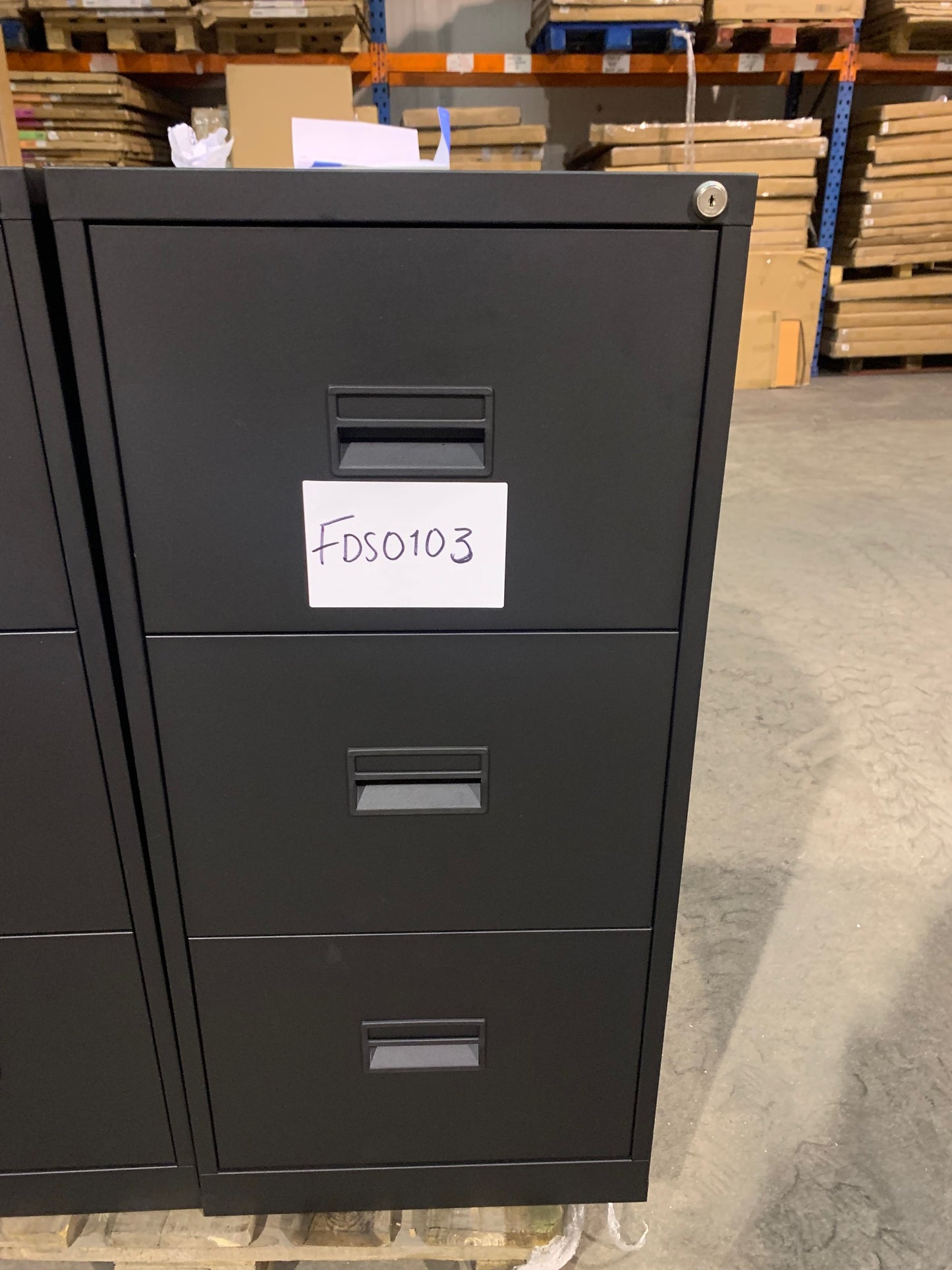 Black Talos 3 Drawer Filing Cabinet