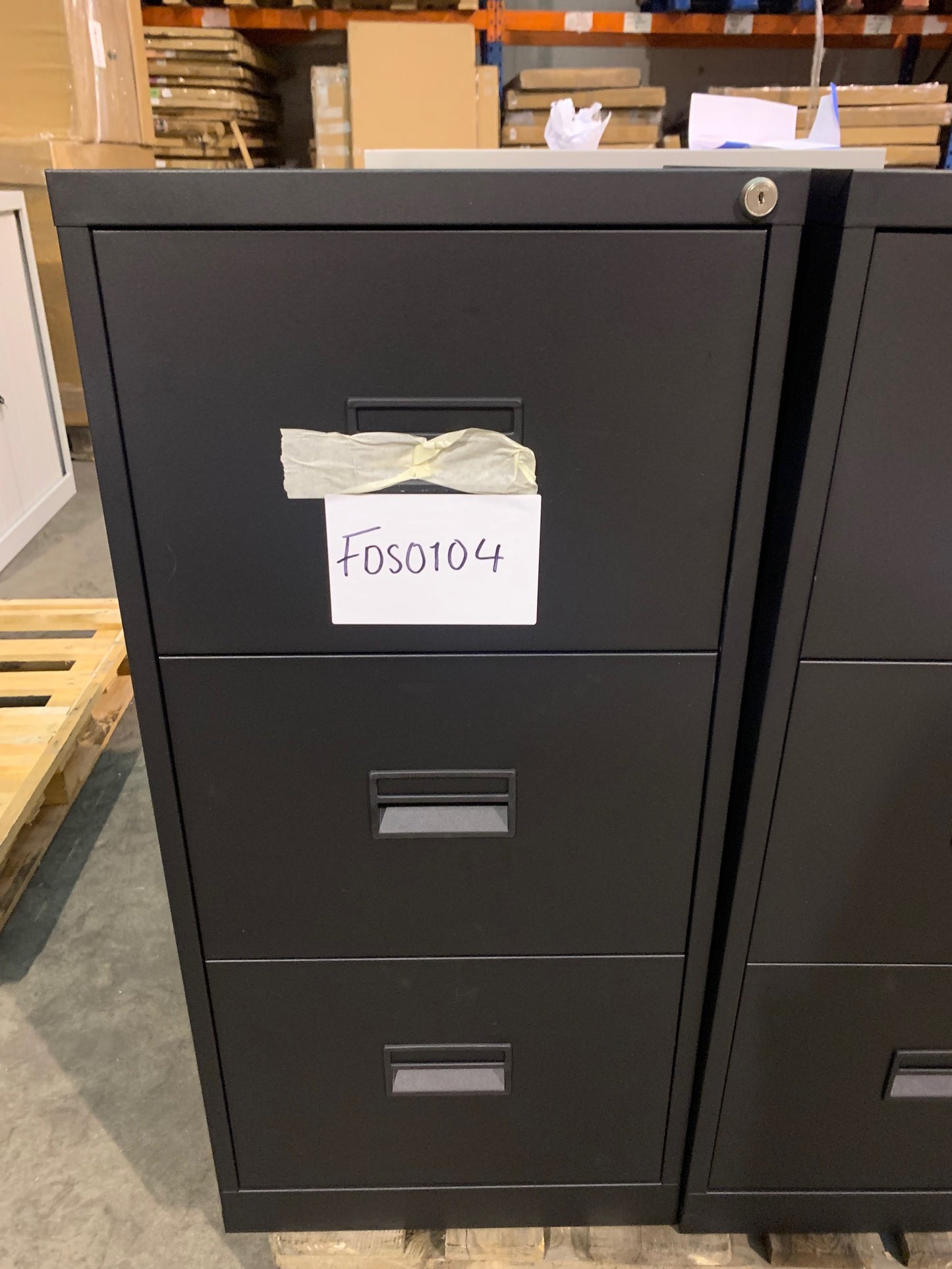 Black Talos 3 Drawer Filing Cabinet