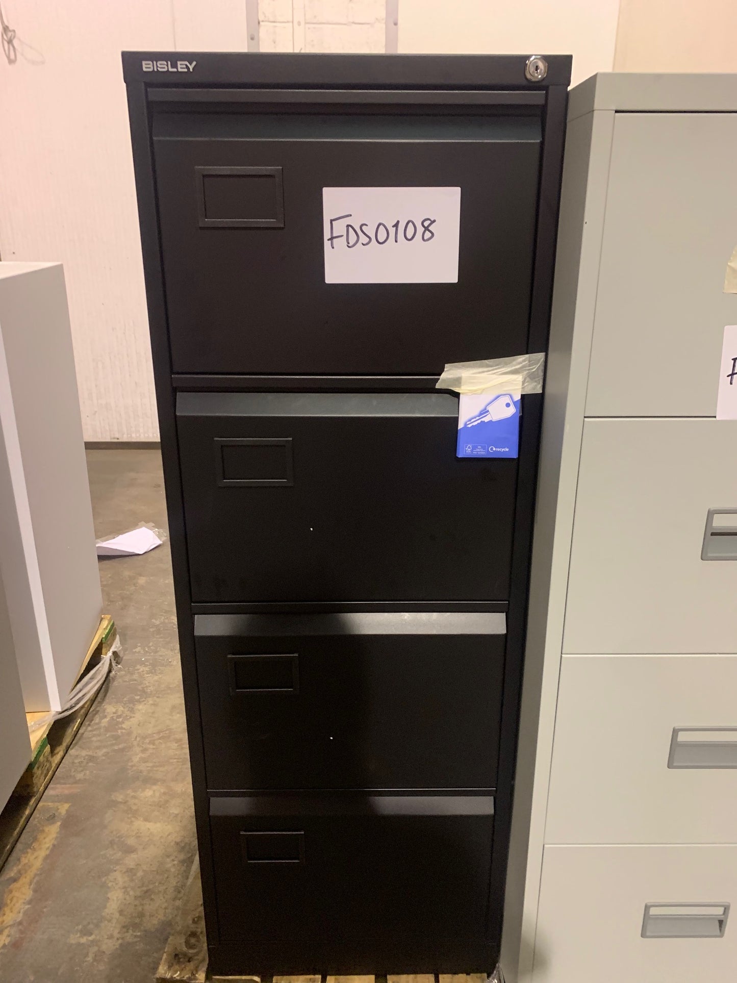 Bisley Black 4 Drawer Filing Cabinet