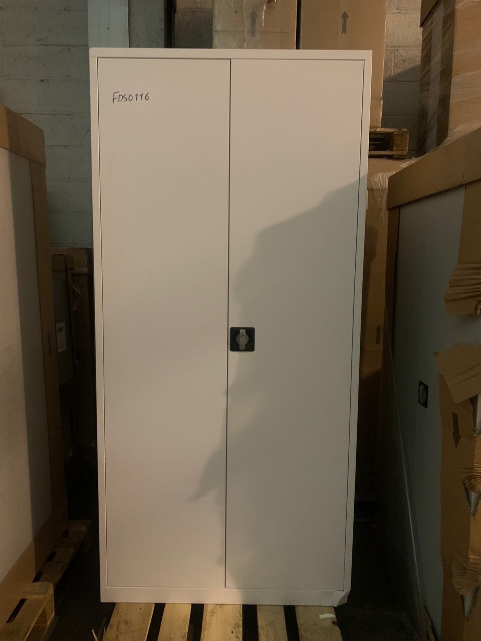 White Talos 1950mm Steel Double Door Cupboard