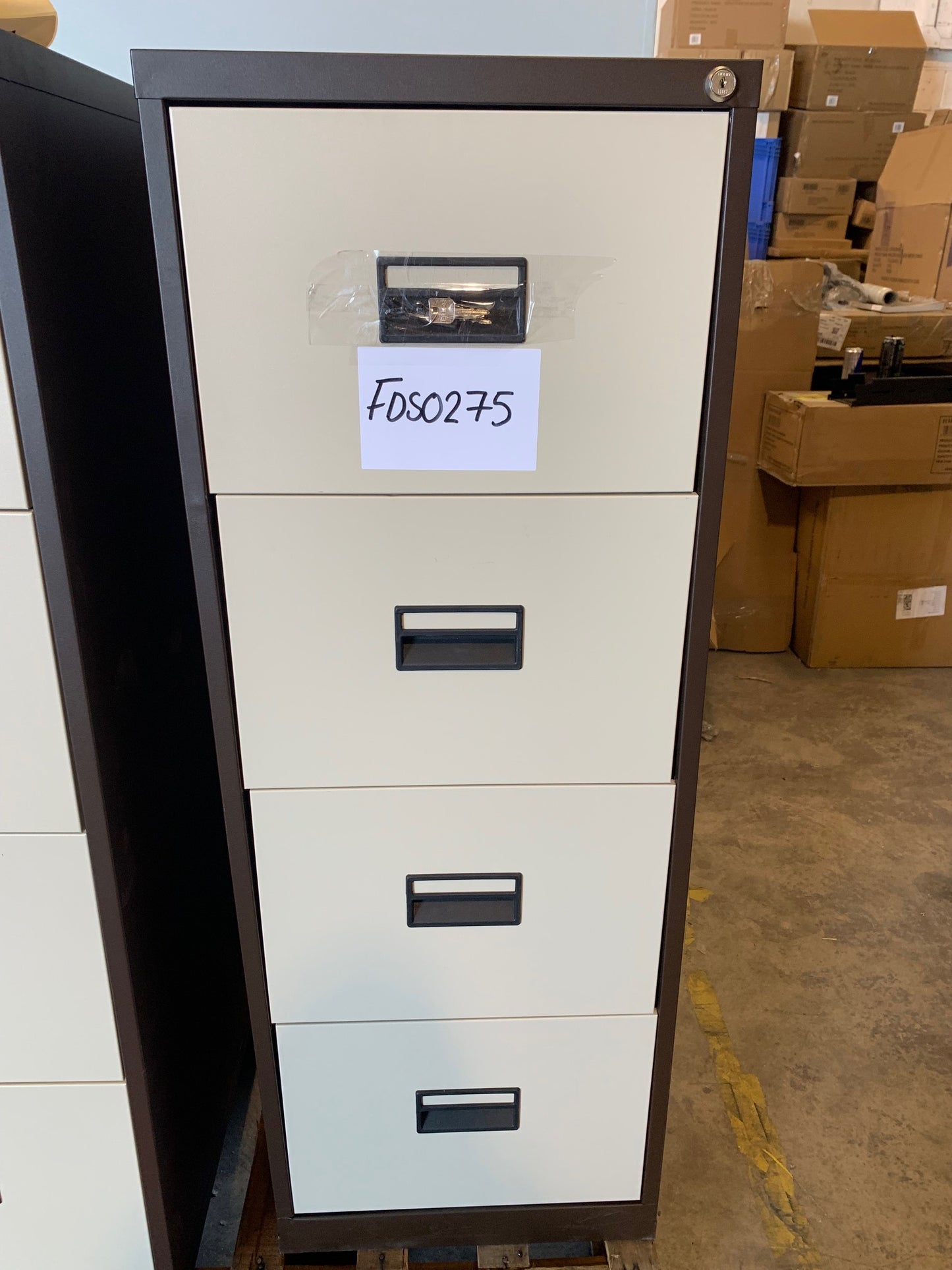 Coffee and Cream 4 Drawer Filing Cabinet