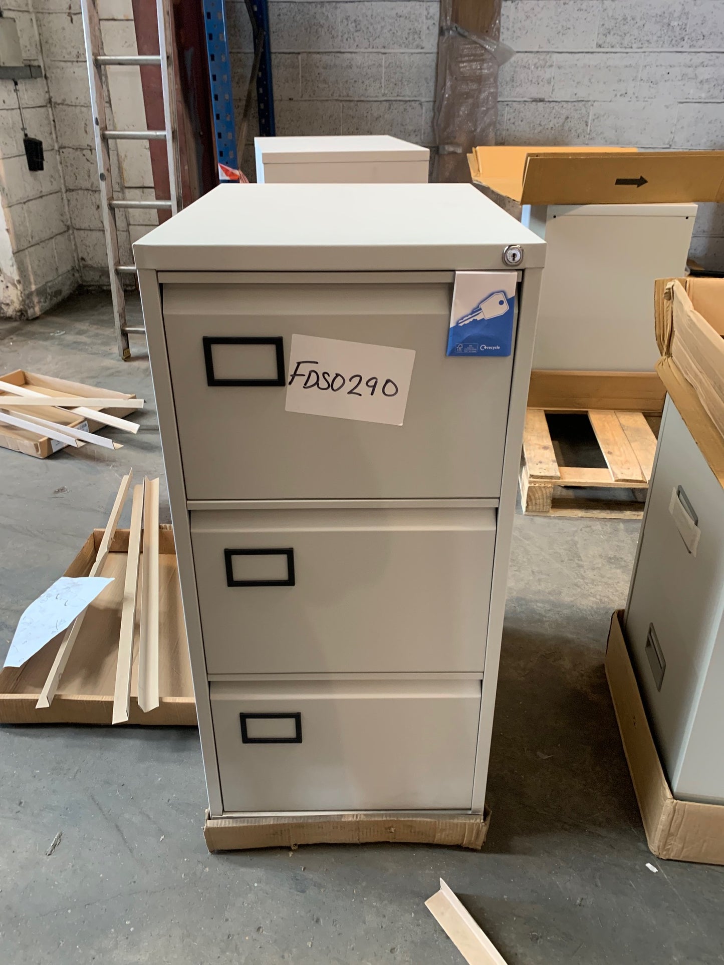 Bisley Grey 3 Drawer Filing Cabinet