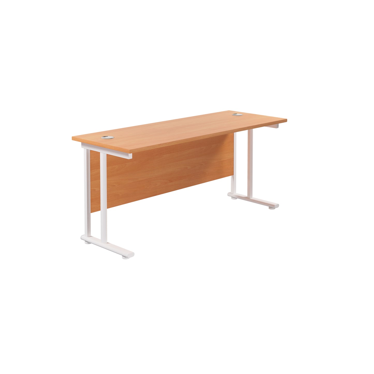 Desk with Twin Upright Legs - 600mm deep