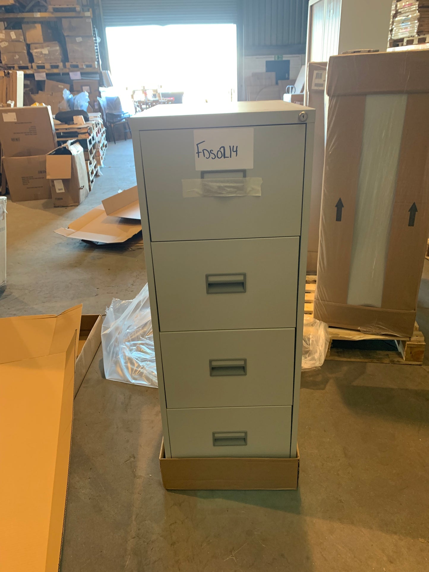 Grey 4 Drawer Filing Cabinet