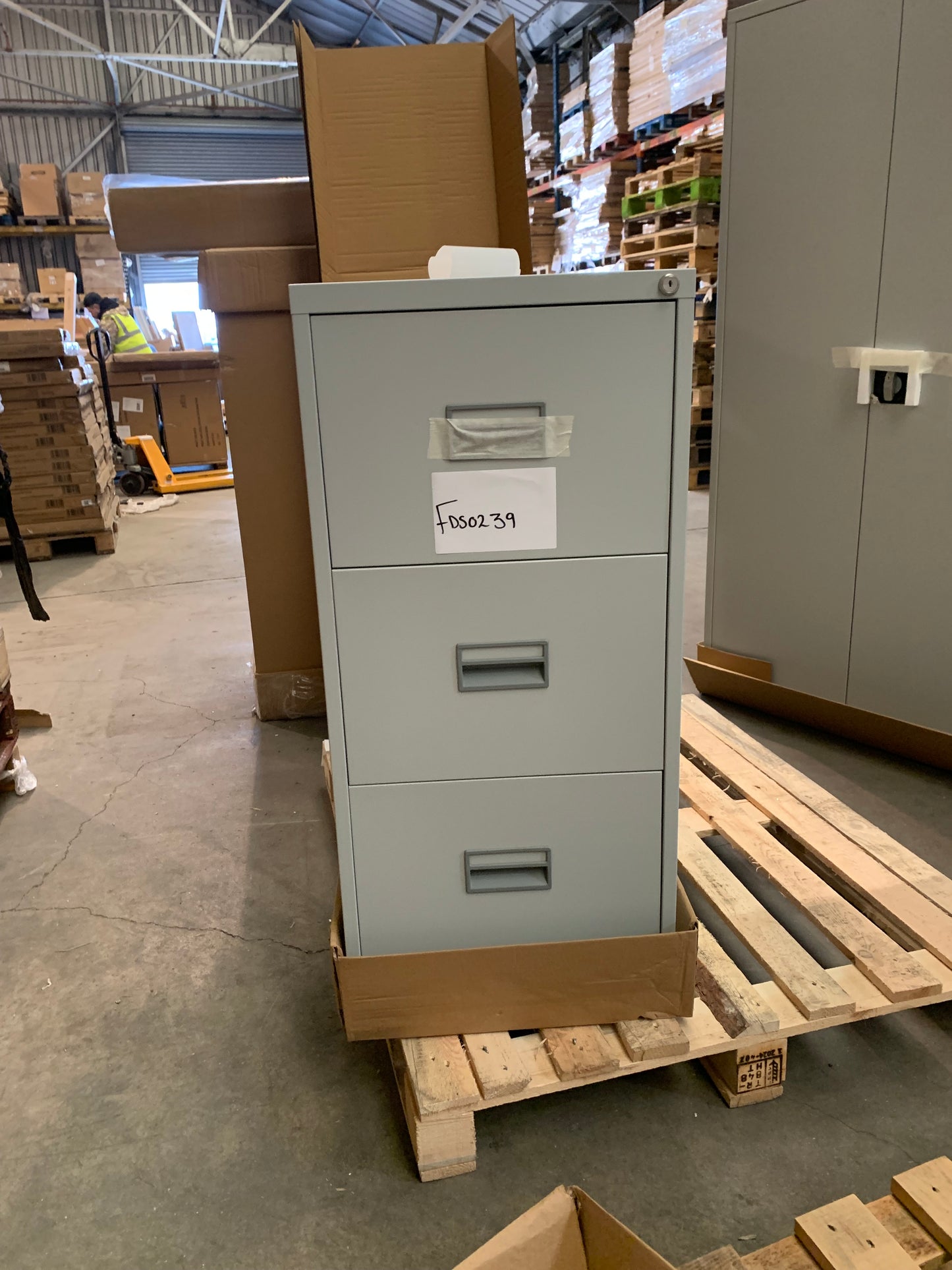 Grey 3 Drawer Filing Cabinet