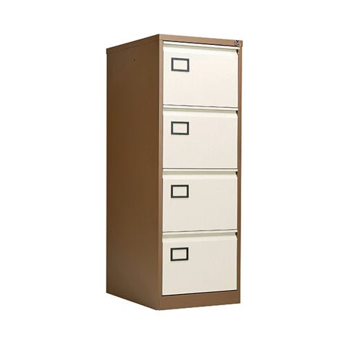Coffee and Cream Bisley 4 Drawer Filing Cabinet
