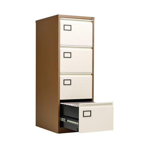 Coffee and Cream Bisley 4 Drawer Filing Cabinet