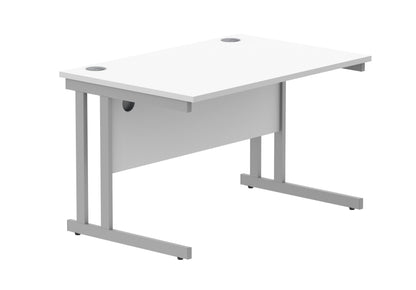 Double Upright Cantilever Leg Desk - 800mm deep