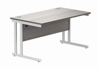 Double Upright Cantilever Leg Desk - 800mm deep