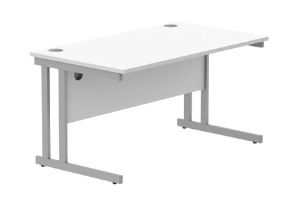 Double Upright Cantilever Leg Desk - 800mm deep