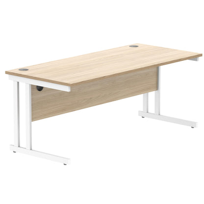 Double Upright Cantilever Leg Desk - 800mm deep