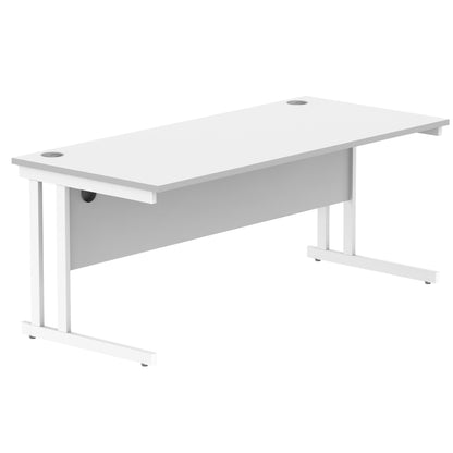 Double Upright Cantilever Leg Desk - 800mm deep