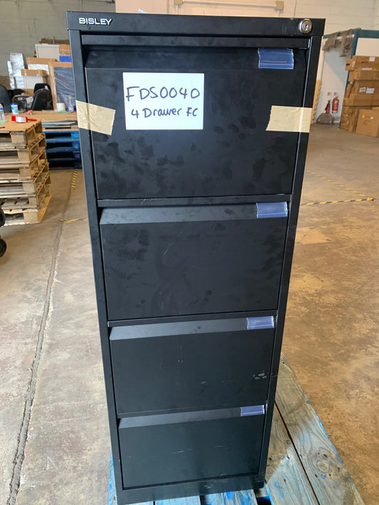 Black Bisley 4 Drawer Filing Cabinet