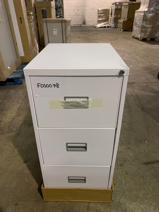 White Talos 3 Drawer Filing Cabinet