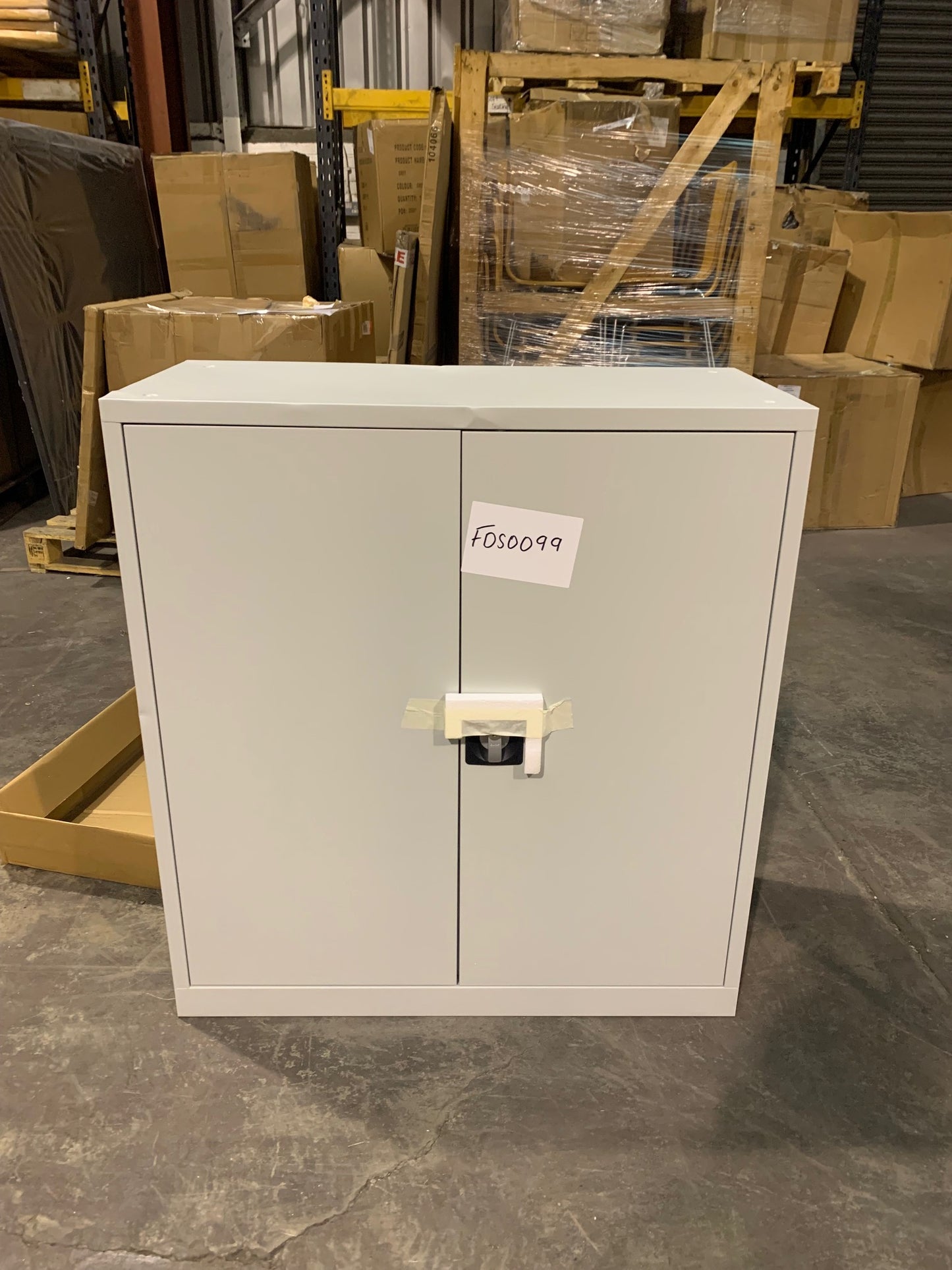 Grey 1000mm Steel Double Door Cupboard