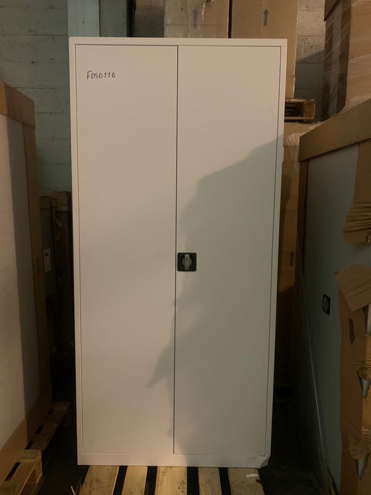 White Talos 1950mm Steel Double Door Cupboard