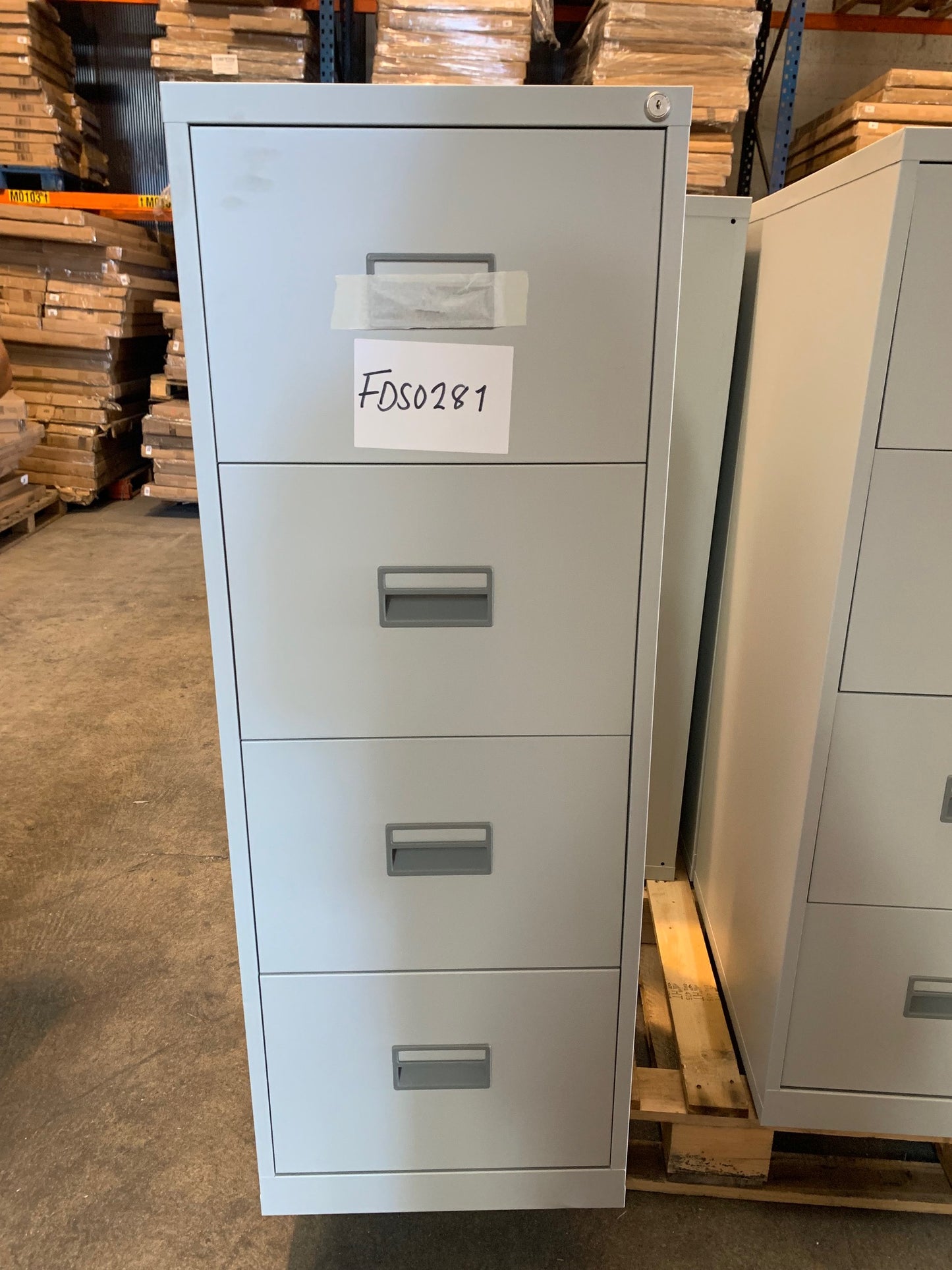 Grey 4 Drawer Filing Cabinet