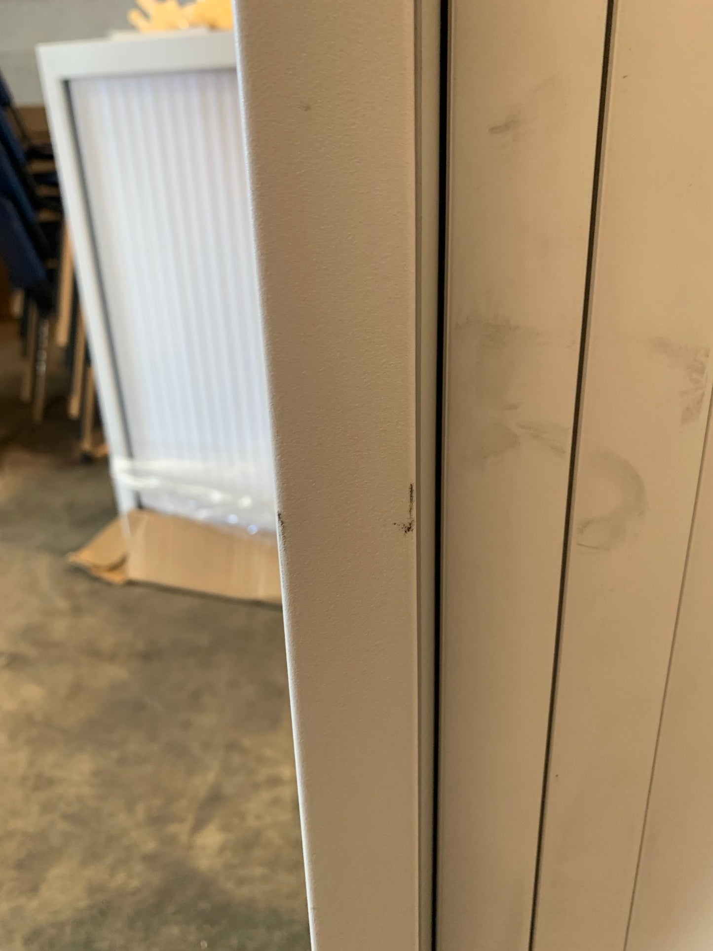 White 1050mm Steel Open Tambour