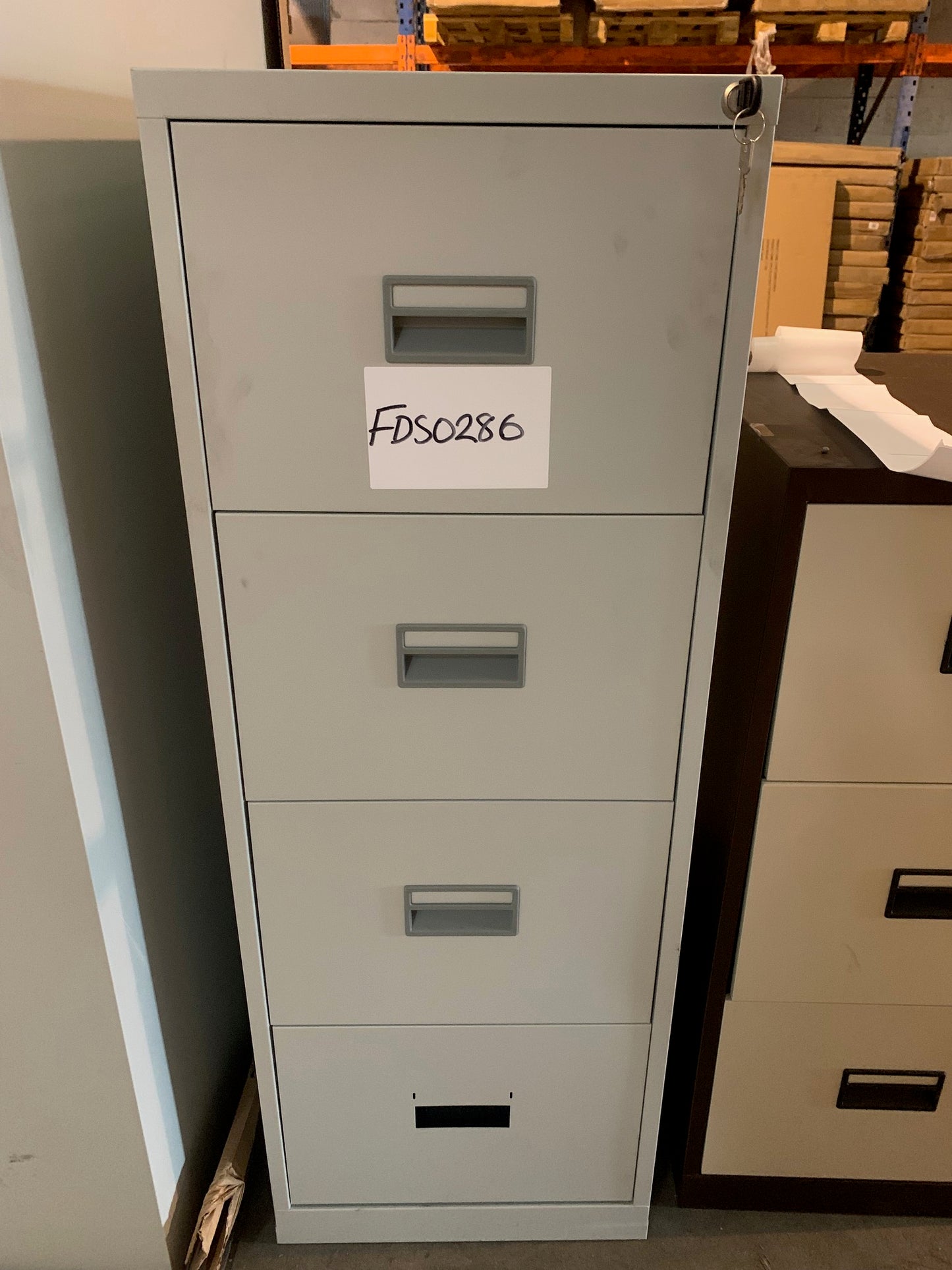 Grey 4 Drawer Filing Cabinet