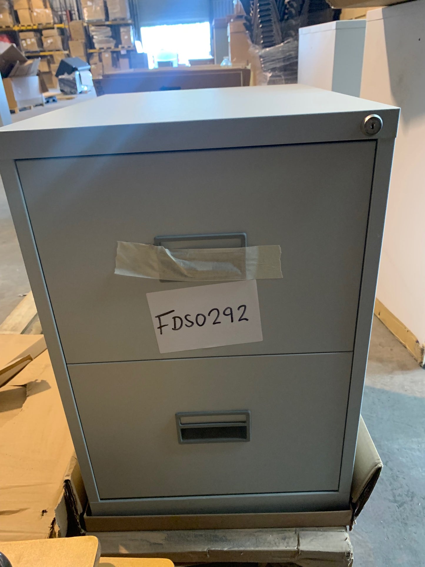 Grey 2 Drawer Filing Cabinet