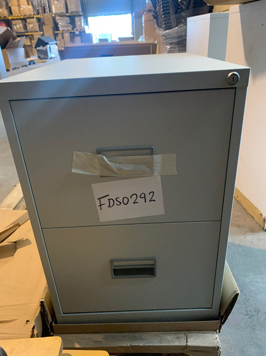 Grey 2 Drawer Filing Cabinet