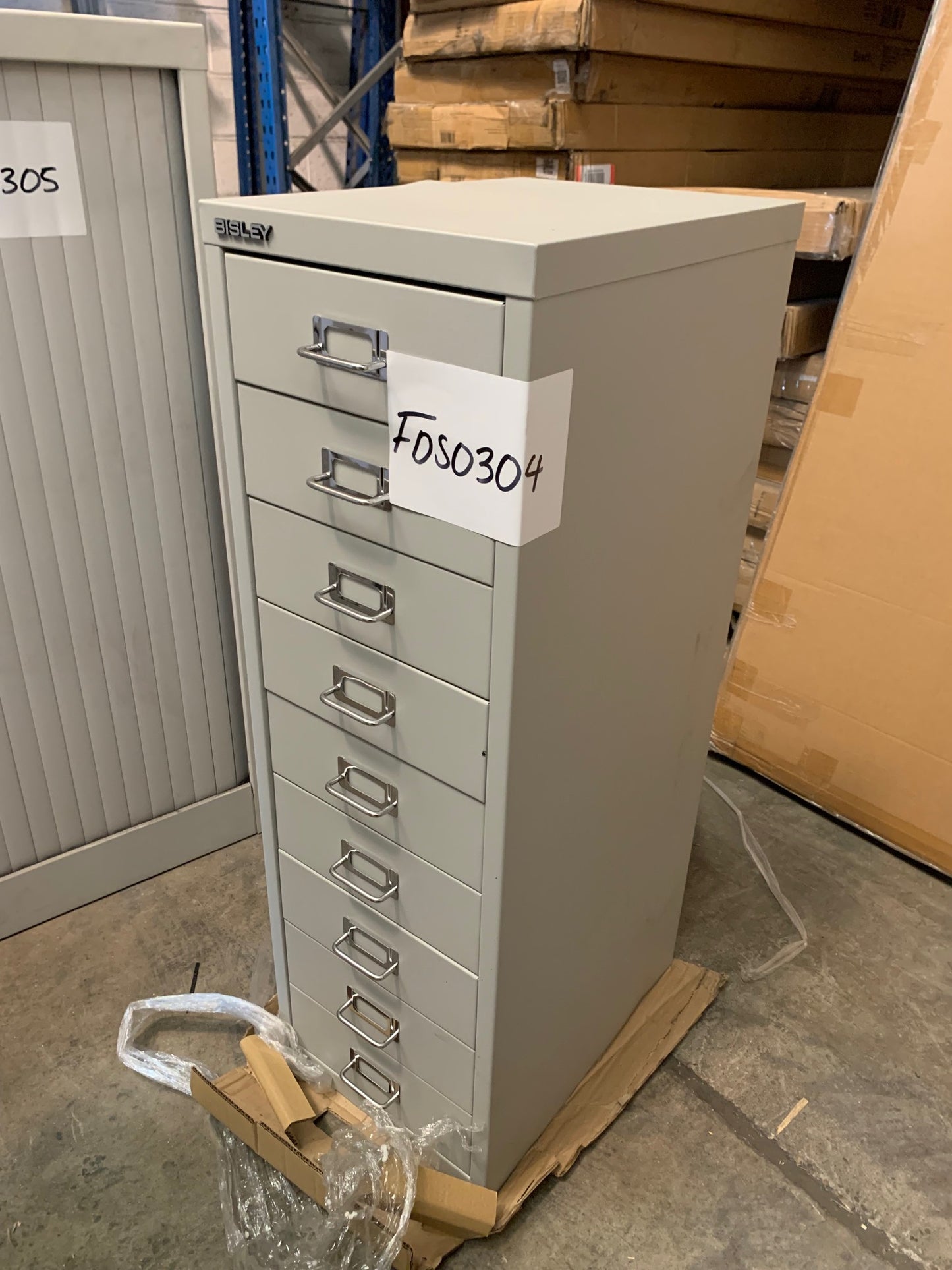 Grey Bisley 9 Drawer Multidrawer Unit