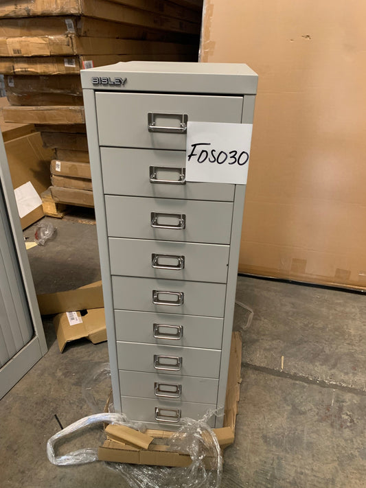 Grey Bisley 9 Drawer Multidrawer Unit
