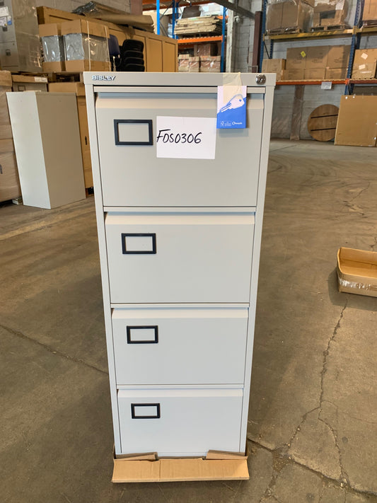 Grey Bisley 4 Drawer Filing Cabinet