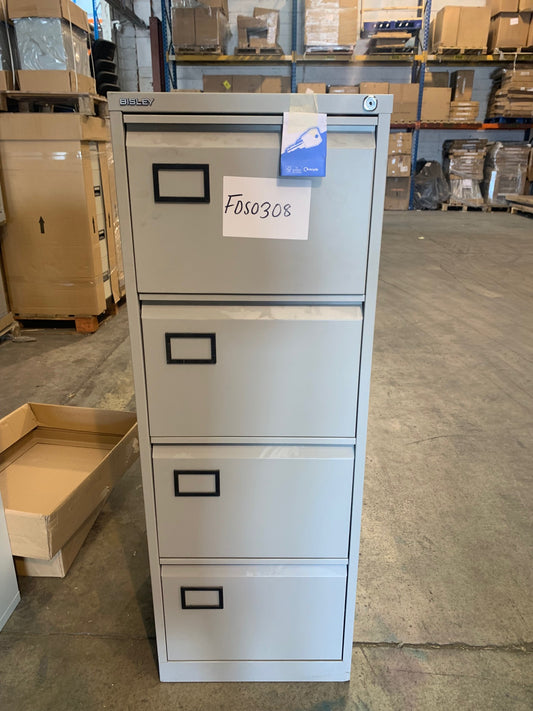Grey Bisley 4 Drawer Filing Cabinet