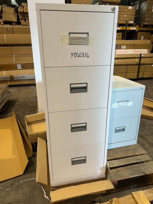 White 4 drawer filing cabinet (FDS0316)