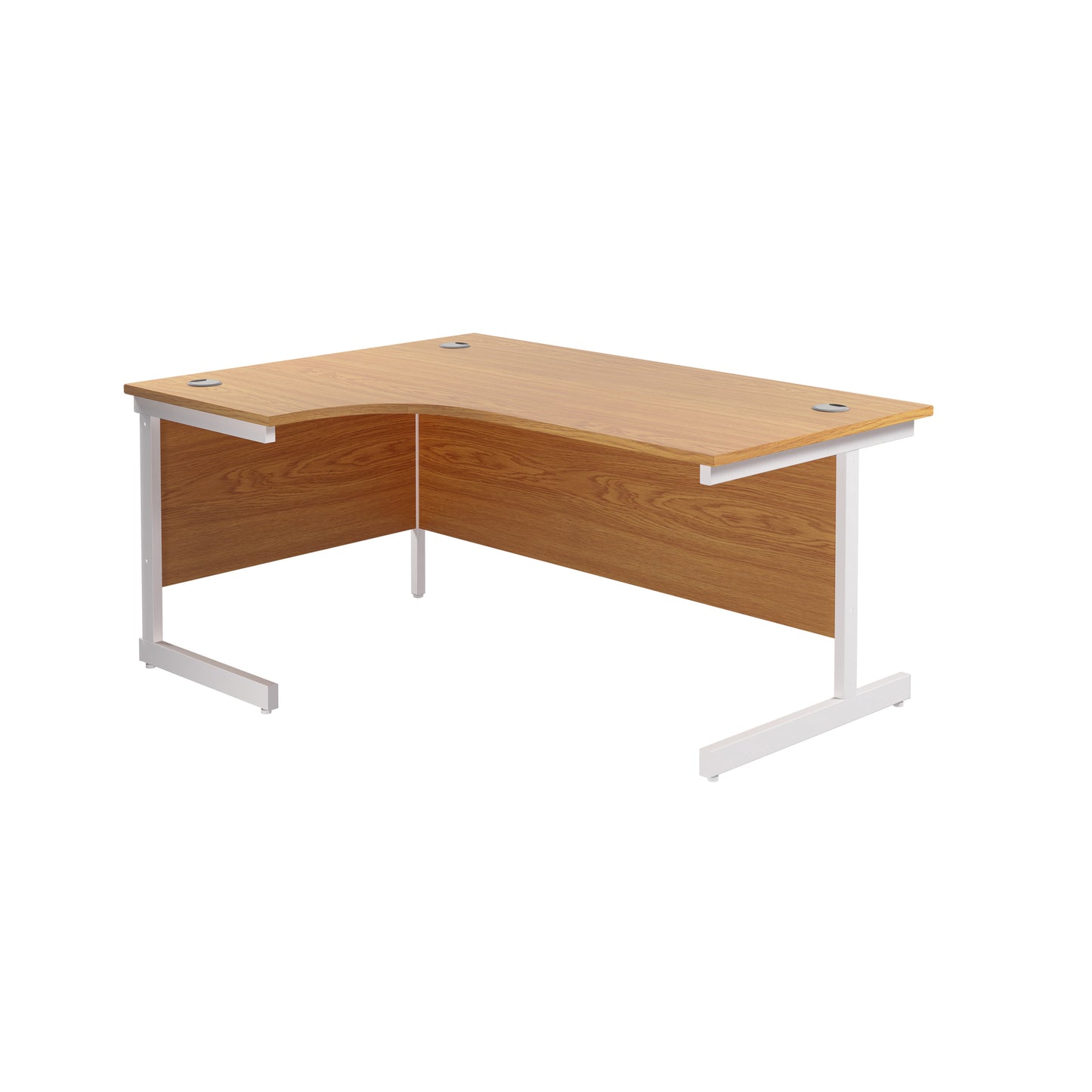 Radial Desk with Single Upright Leg - Left Hand