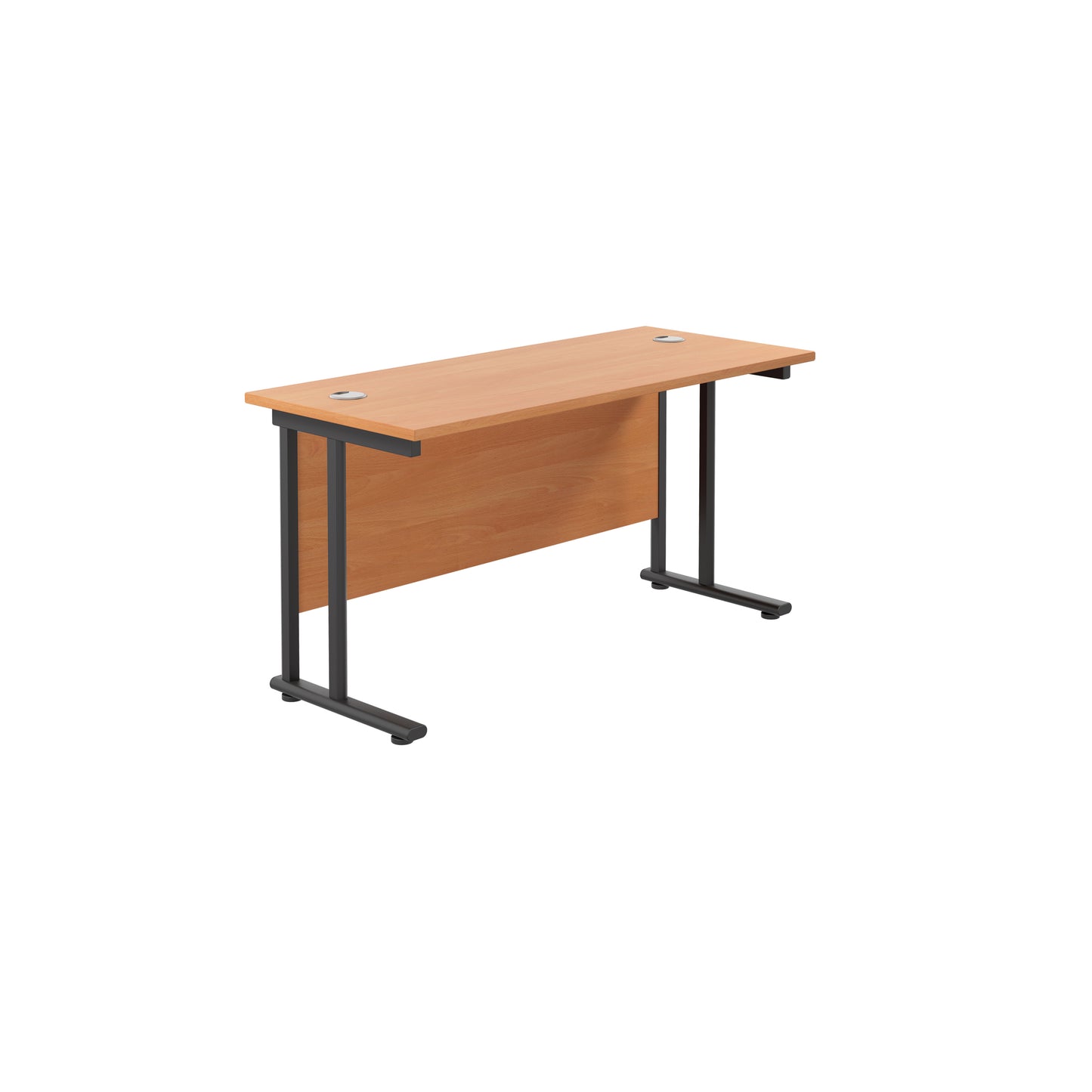 Desk with Twin Upright Legs - 600mm deep