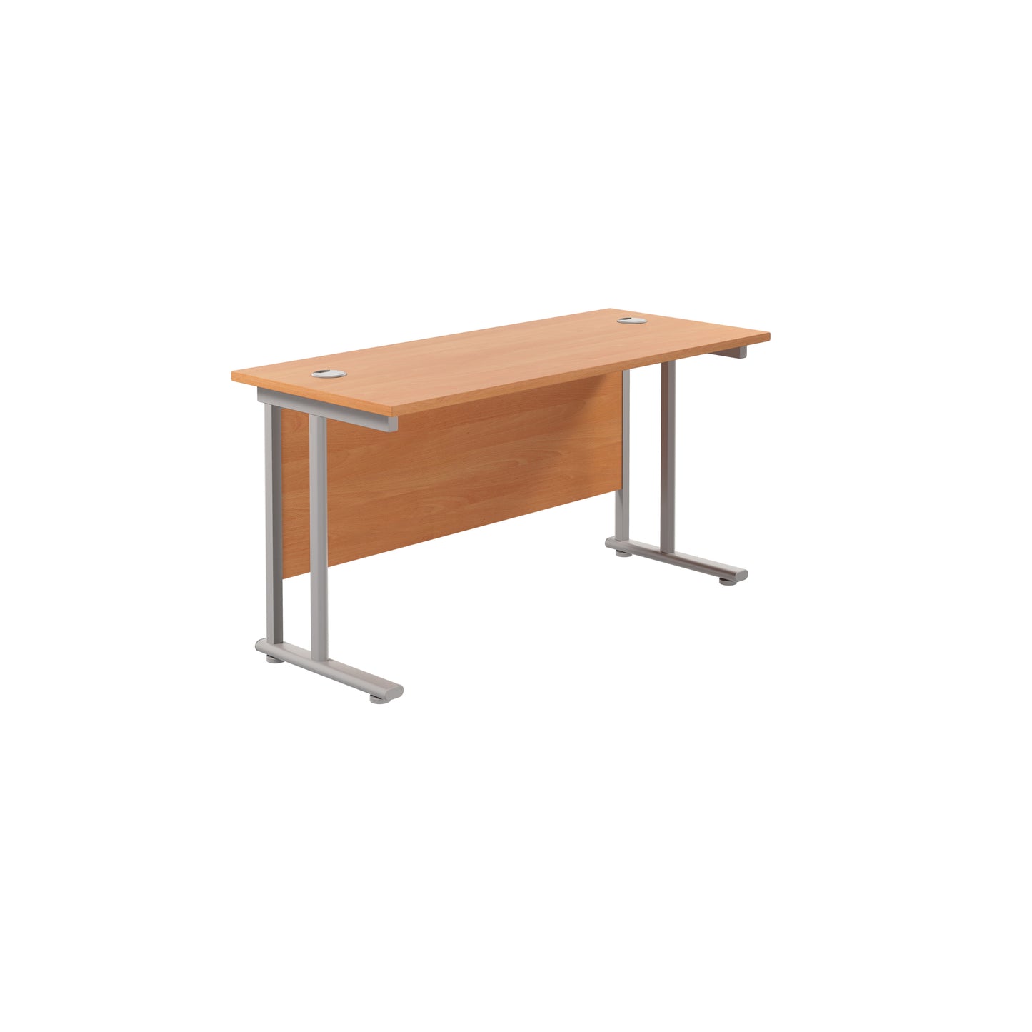 Desk with Twin Upright Legs - 600mm deep