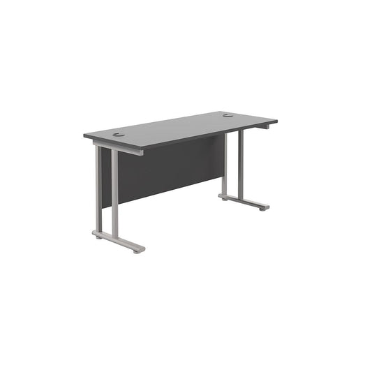 Desk with Twin Upright Legs - 600mm deep