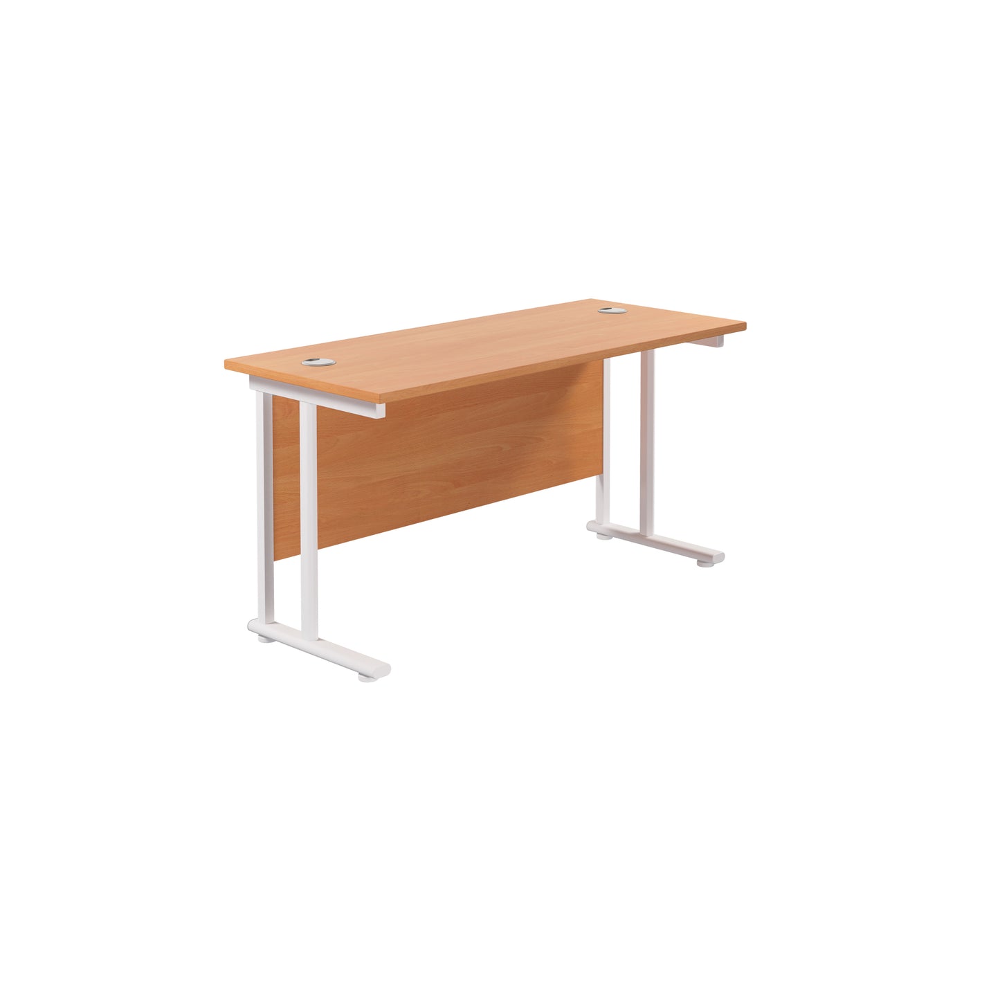 Desk with Twin Upright Legs - 600mm deep