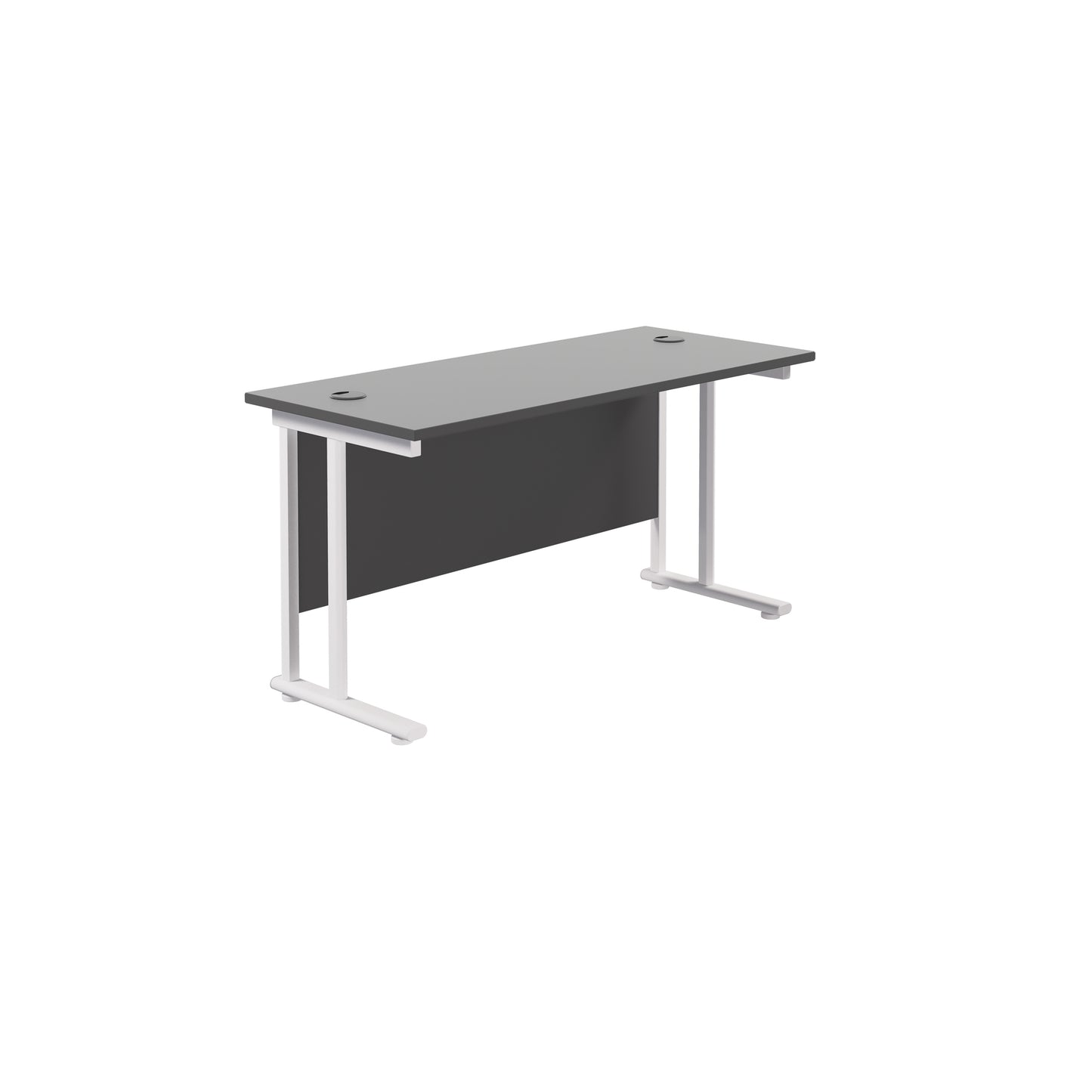 Desk with Twin Upright Legs - 600mm deep