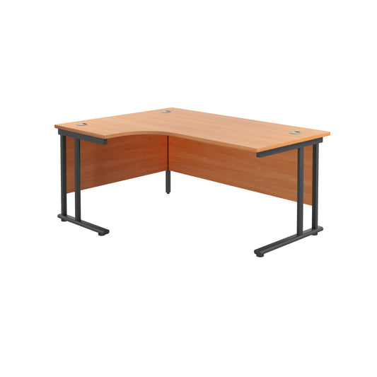 Radial Desk with Single Upright Leg - Left Hand