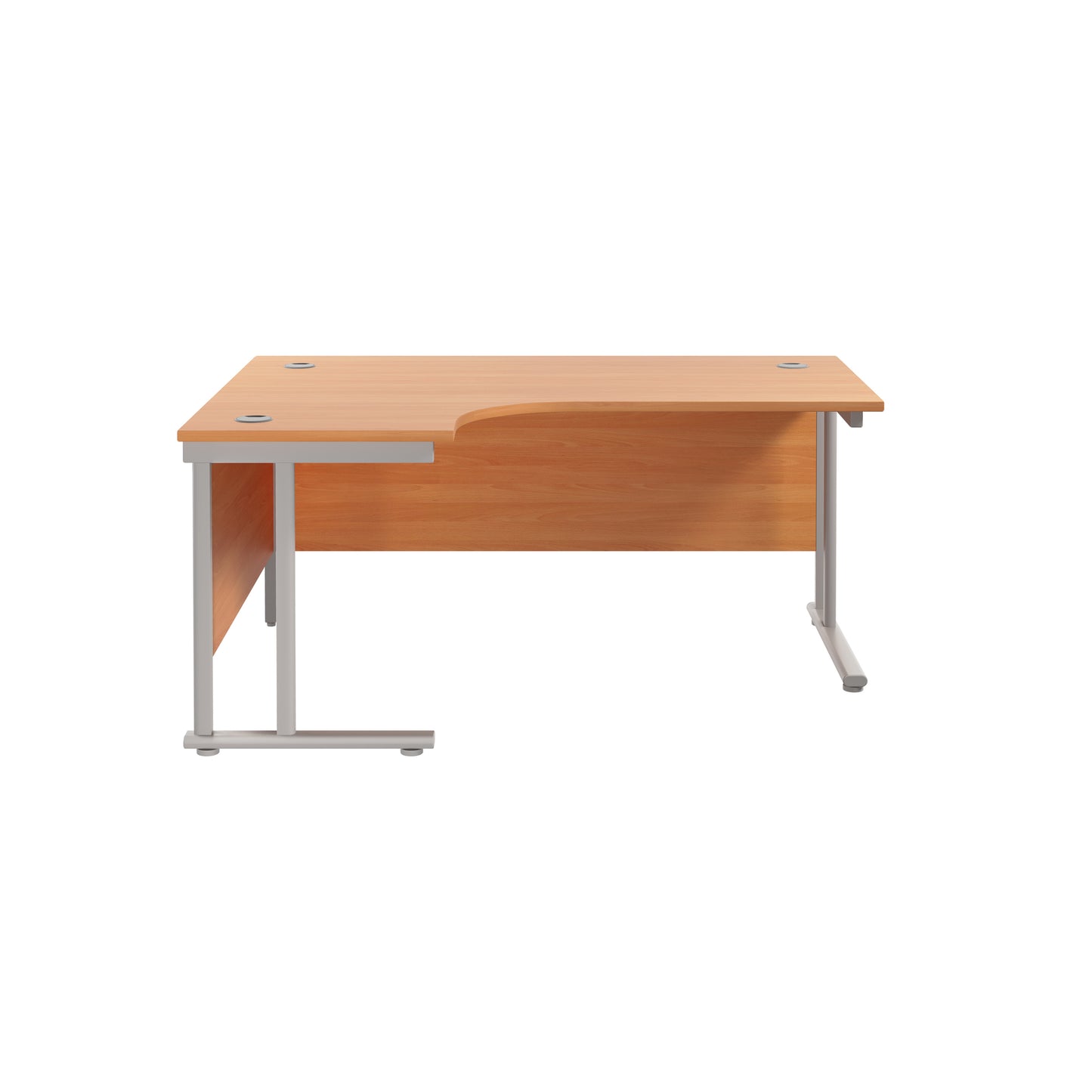 Radial Desk with Twin Upright Leg - Left Hand